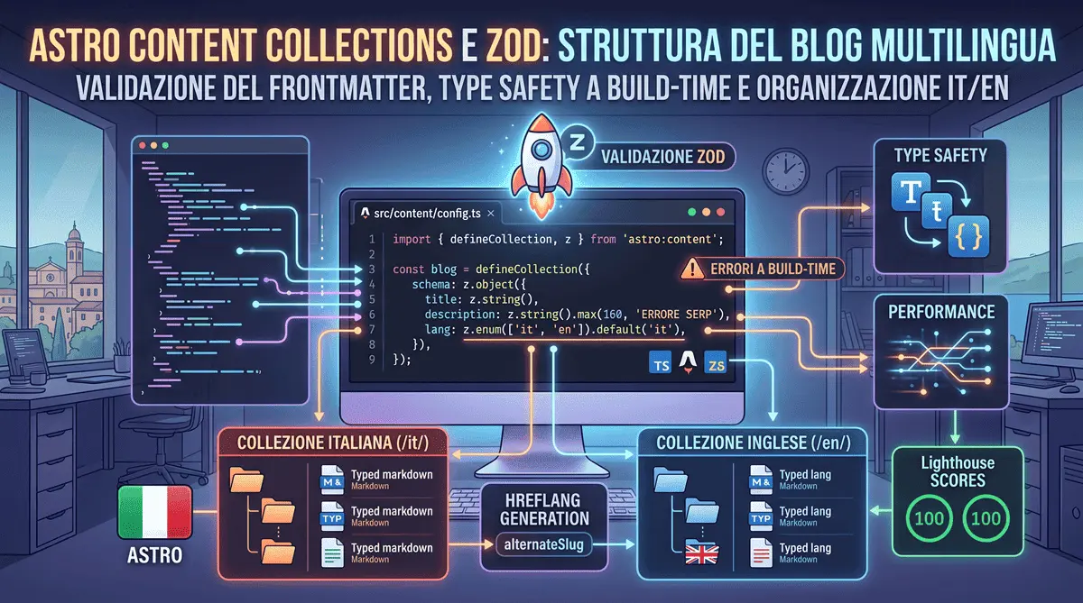 Astro Content Collections e Zod: Come Ho Strutturato Questo Blog Multilingua