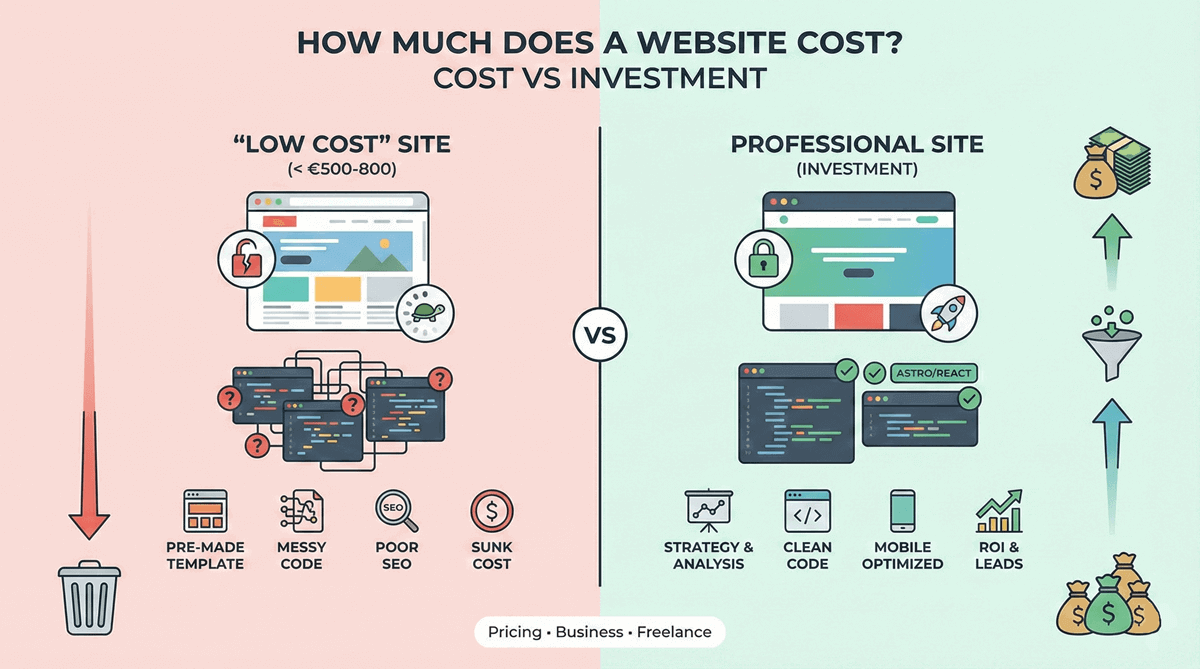 Costi e ROI di un Sito Web Analisi dei costi e ROI per lo sviluppo di un sito web professionale.