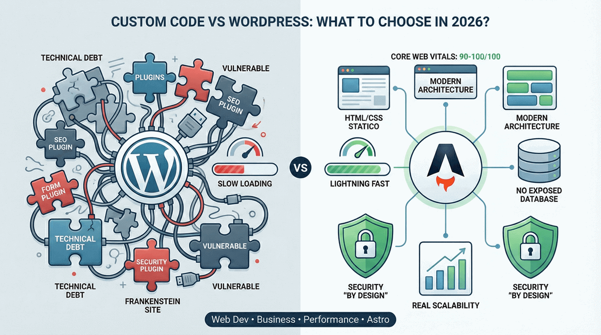 Sito su misura vs WordPress: Quale scegliere nel 2026?