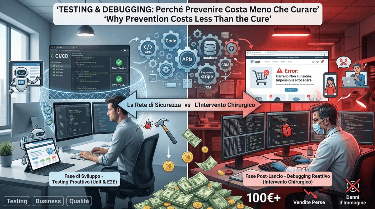 Testing & Debugging: Perché prevenire costa meno che curare