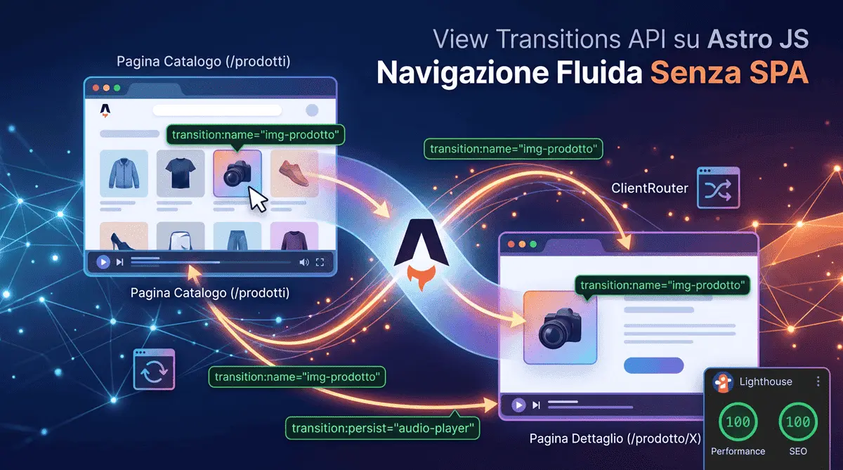 View Transitions API in Astro: Come Rendere la Navigazione Fluida (Senza SPA)